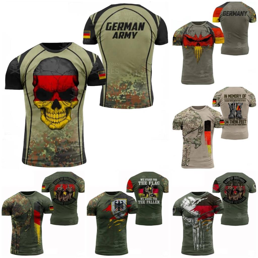 Vintage Retro T Shirt Deutschland Germany Eagle 3D Print MMA Kick Boxing Muay Thai National Flag Unisex Men Women Short Sleeve Quick Dry Streetwear
