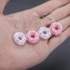 Two Pairs of Realistic Resin Donut Earrings (Pink/White Powdered Sugar)