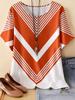 New Women's T-Shirt Summer O-Neck Tees Oversized Casual Short Sleeved Stripes Printed Women Pullover T-Shirts Female Clothing