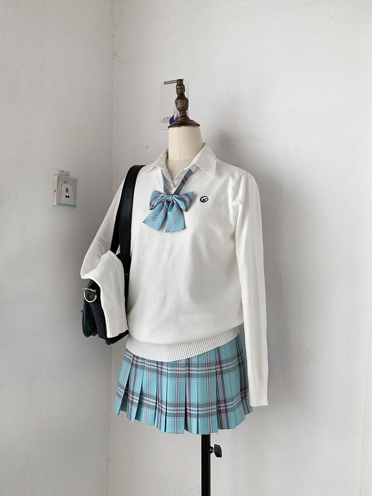 Japanese JK V-Neck Embroidered Sweater - Versatile, Long-Sleeve, College Style for Spring & Autumn