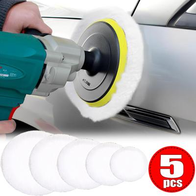 Discos de polimento de lã de imitação de carro, ferramentas de lixamento e polimento de pintura automotiva, almofadas de polimento macias de 3/4/5/6/7 polegadas, acessórios para carro