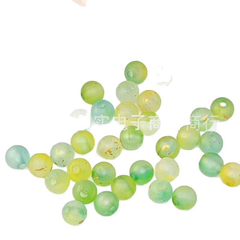 Gold-Sprinkled 8mm Round Beads for DIY Hairpin Flower Accessories