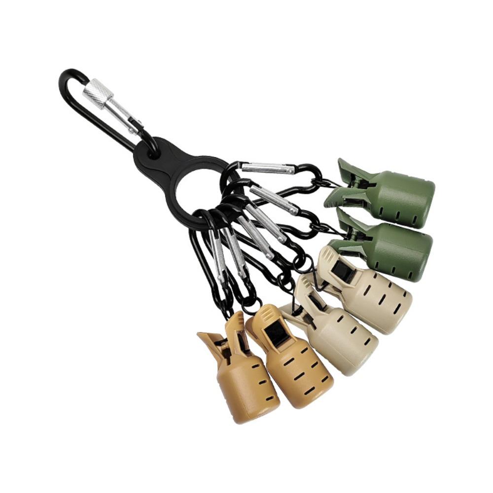 6pcs Kits Practical Webfoot Octopus Squid Jig With Carabiner Umbrella Egi Hooks Cover Bait Protector Fishing Accessories