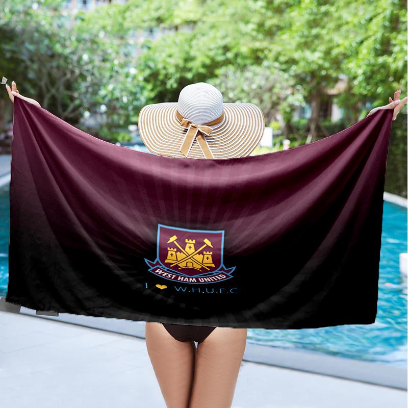 1PC West Ham United Beach Towel, Microfiber Beach Towel, Perfect For Pool, Beach, Travel, Home Decor Beach Party Fan gifts