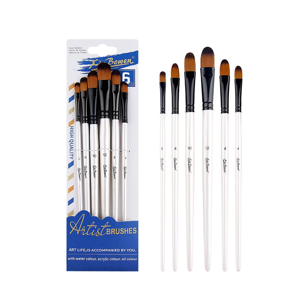 10-Piece Nylon Oil & Acrylic Paint Brush Set for Students