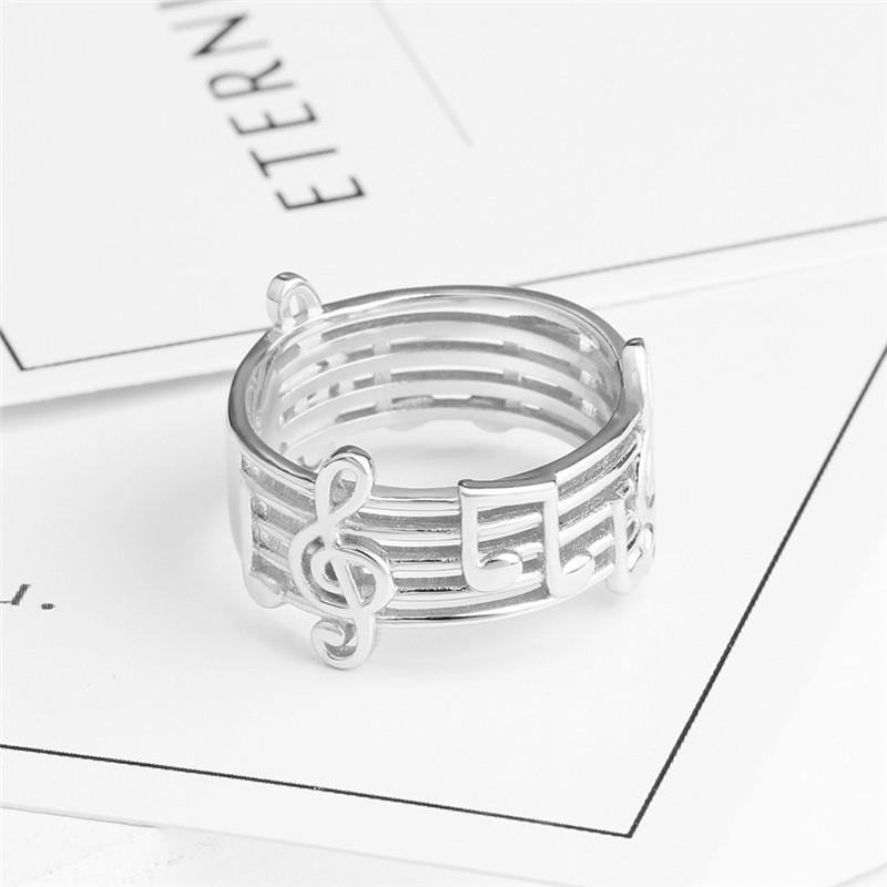 Mode Musiknotenring Hohl Musiksymbol Ring Schmuck Für Weibliche Musikliebhaber Hochzeitsfeier Musikring Bestes Geschenk