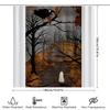 Spooky Halloween Shower Curtain Ghostly Forest Trees Pattern Bathroom Decor Home Gothic Horror Vintage Themed Backdrop
