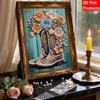 Unique DIY Pearl Gem Painting Kit 30x40cm The Flowers In The Boots Frameless Art Perfect Handmade Gift for Adults Home Wall Decor for Any Occasion
