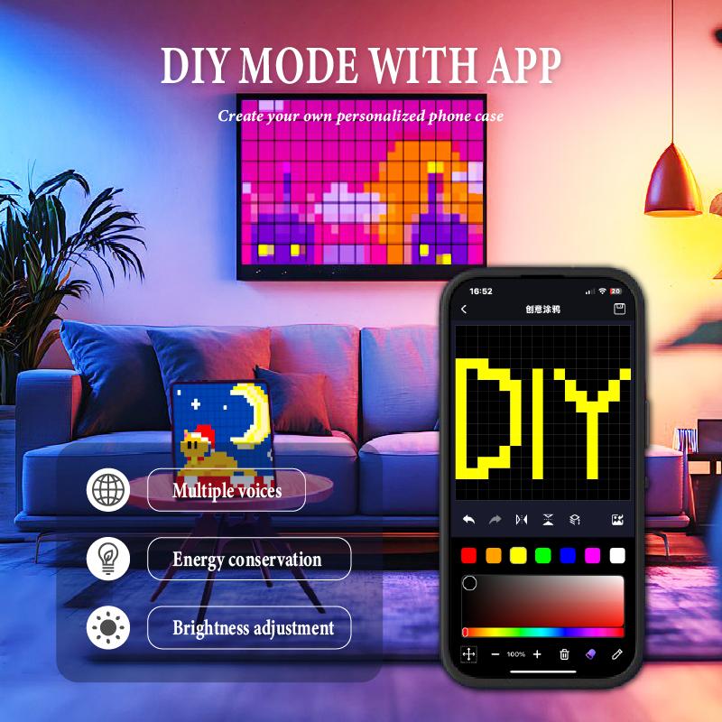 Tryb DIY Z Aplikacją Ekran Obrazkowy Etui Na iPhone 17 16 15 14 13 Pro Max Plus Smart Funkcje Etui na Telefon Anime Telefon Świecące Etui
