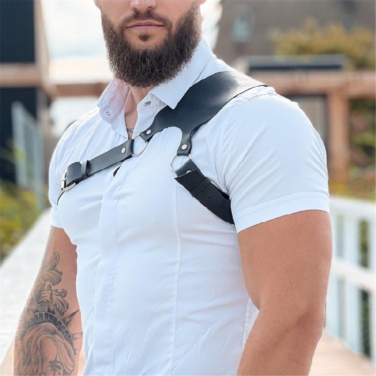 Herren Körper Brustgurt Gürtel Punk Gothic PU Leder Schulterkäfig Gürtelriemen