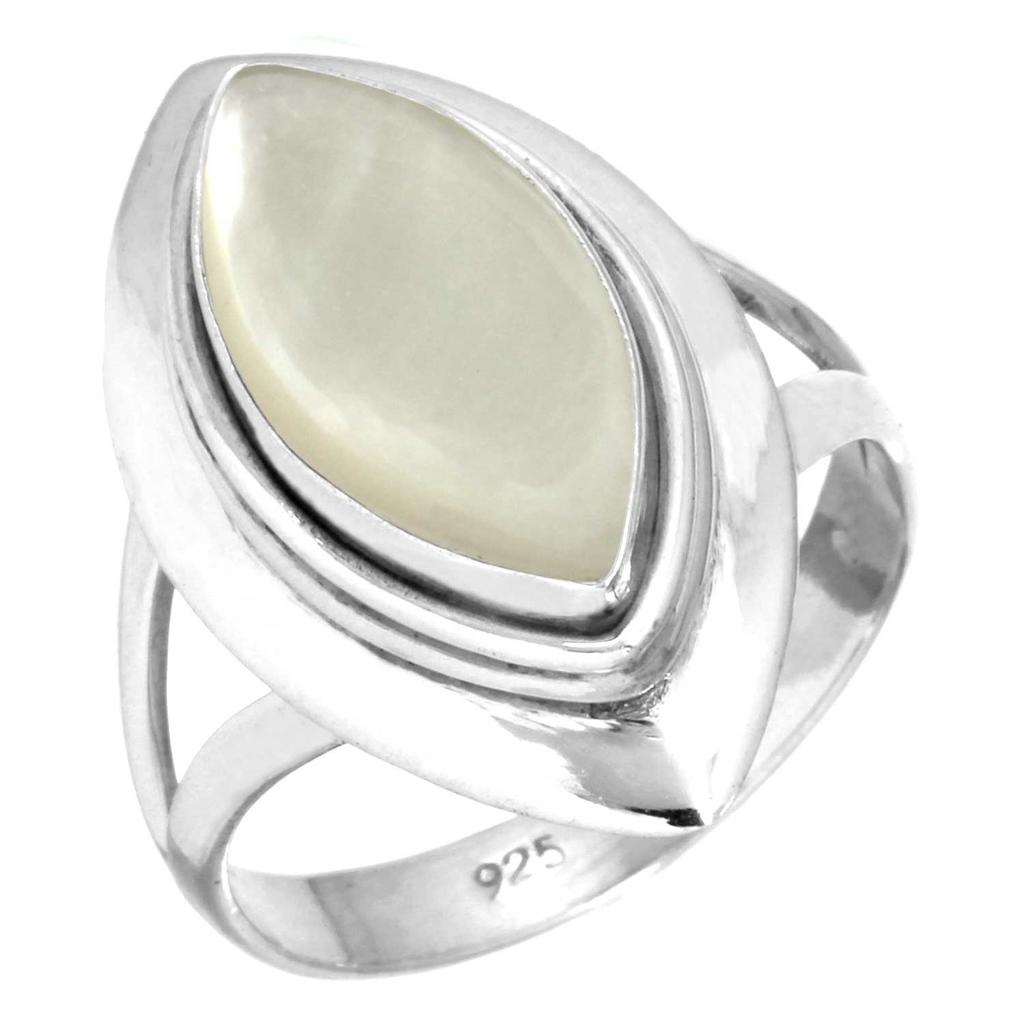 Anello in Argento Sterling 925 da Donna con Pietra Preziosa Gioielli Fatti a Mano Regalo di Capodanno Blu Verde Viola Turchese Rame Perla Lapislazzuli Madreperla Solitario