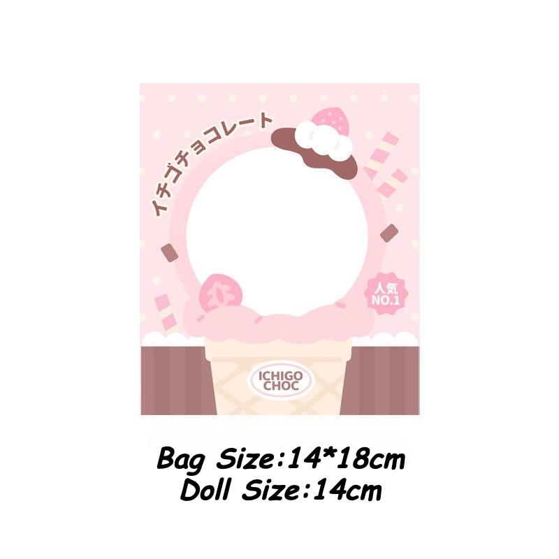 Kawaii Toast Doll Bags for Girls Toys Storage Pink Strawberry Cake Bag 13cm Doll Storage Bags Japan Style New Arrival Wholesales