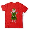 Christmas Cat Tree T Shirt Mens Womens Tees Top Unisex and Funny Cute Kitten Festive Xmas Gift