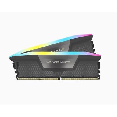 זיכרון RAM - CORSAIR - Vengeance RGB DDR5 - 32GB 2x16GB DIMM - 6000 MHz - 1.40V - אפור (CMH32GX5M2B6000Z30K)