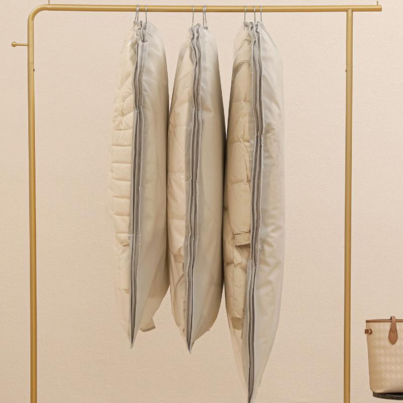 Wardrobe Organizer Bags for Down Jackets Hanging Storage Dust Cover Breathable Moisture Proof for Home Use