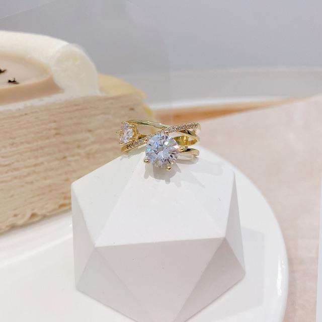 

Корейская мода ювелирные изделия 14K позолота AAA циркон роскошное блестящее кольцо элегантное женское открывающееся регулируемое обручальное кольцо для вечеринки Resizable чёрный