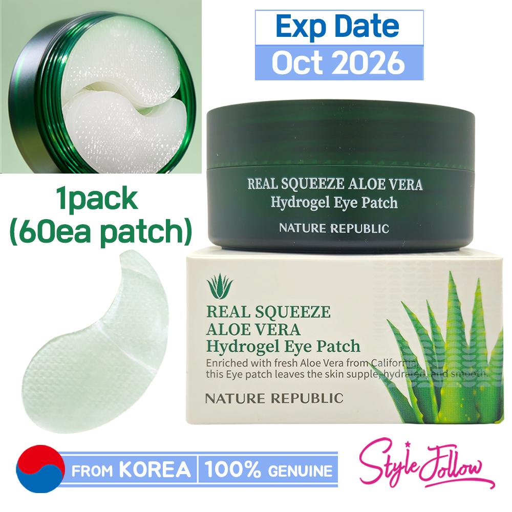 Nature Republic Real Squeeze Aloe Vera Hydrogel Augenpflaster (1 Packung / 60 Stück Pflaster)