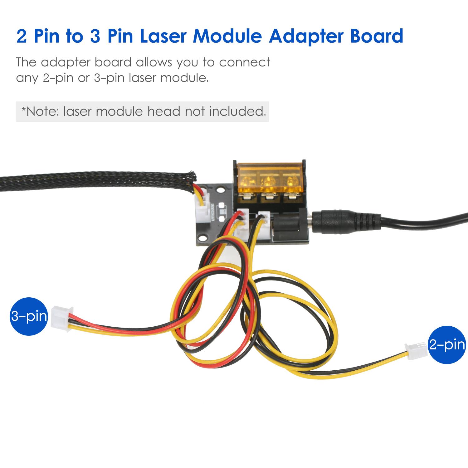 2 Pin to 3 Pin   Module Adapter Board   3-interface Engraving Machine Conversion Board with 2-pin and 3-pin Cables for   Engraver 3D Print