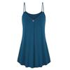 Elegant Women's Fashion Summer Plus V-neck Sleeveless Button Loose Hem T Shirt