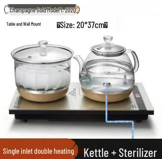 Automated Glass Electric Kettle and Disinfection Tea Table Set 20cm x 37cm