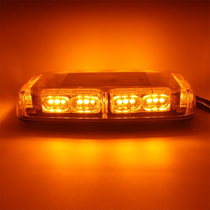 Ceiling-Mounted High Brightness Red & Blue Strobe Warning Light, Magnetic, 12V, 36 LEDs, Short Row for Cars