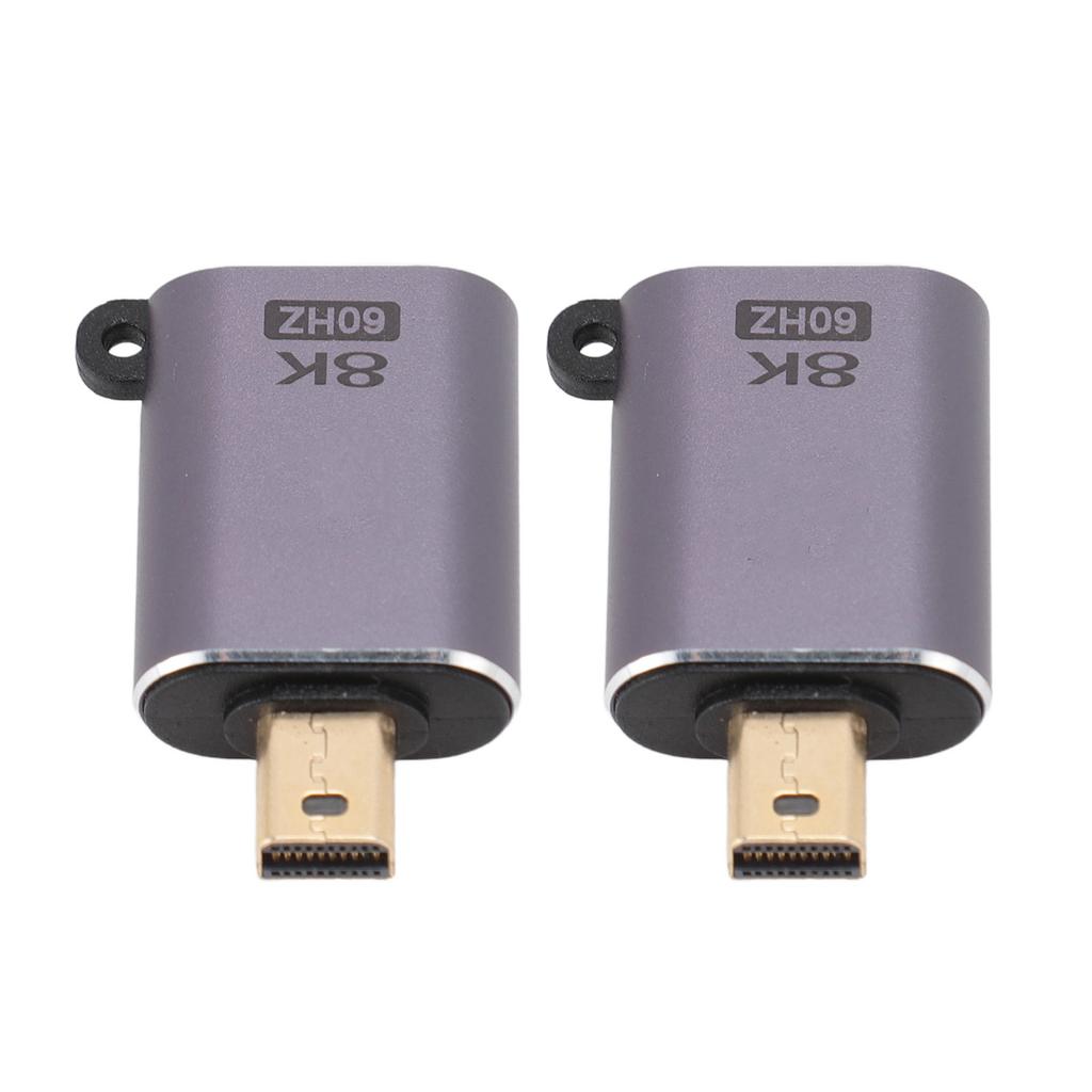 2 Stück Mini DisplayPort auf DisplayPort 1.4 Adapter 8K 60Hz 4K 144Hz Stecker auf Buchse Konverterkopf für OS X Laptop Monitor