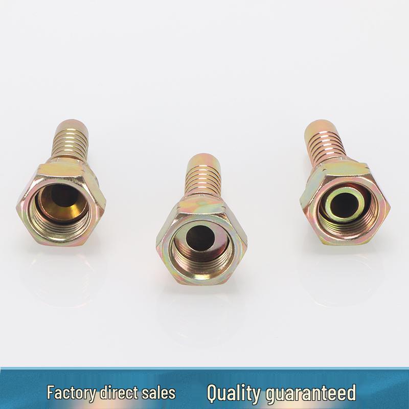 High-Pressure Hydraulic Hose Fitting: 3/4-Inch Crimped Wire, Internal Flared C-Type, 74-Degree Cone