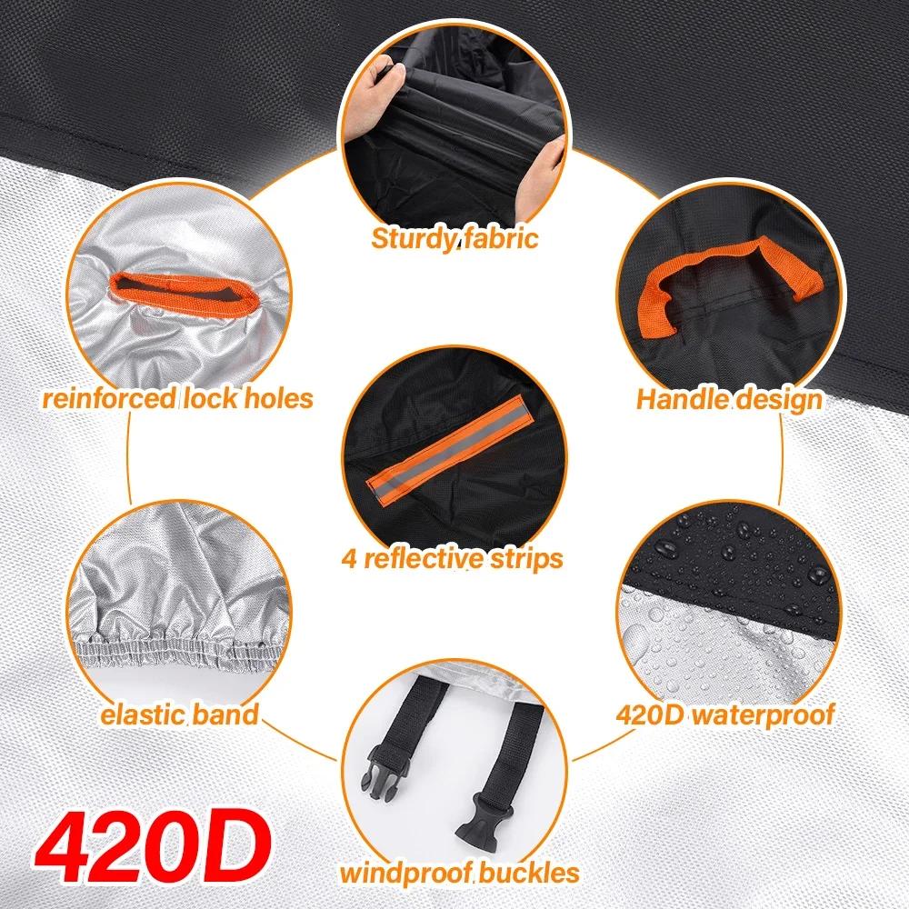 420D 4Xl Motorcycle Cover Waterproof All Season Motorbike Cover Dustproof Uv Protective Outdoor Indoor Motorbike Rain Cover