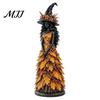 Autumn Home Decor Witch Figurine Statue, Resin Halloween Fall Tabletop Decor, Harvest Ornaments Shelf Ornament for Mantel Fireplace Desk Tiered