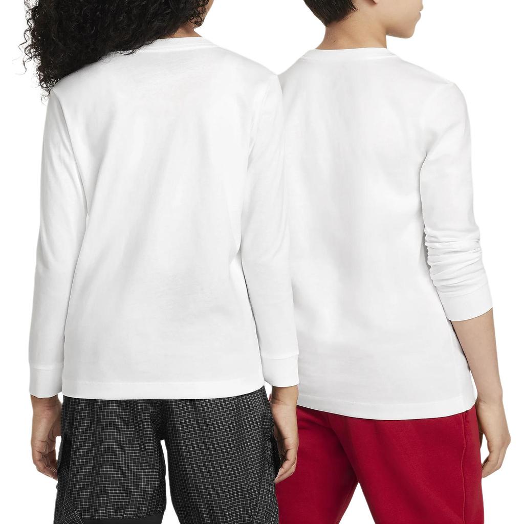 Nike Sportswear Soft And Breathable Long Sleeve T-Shirt Kids Tops White FZ4946-100