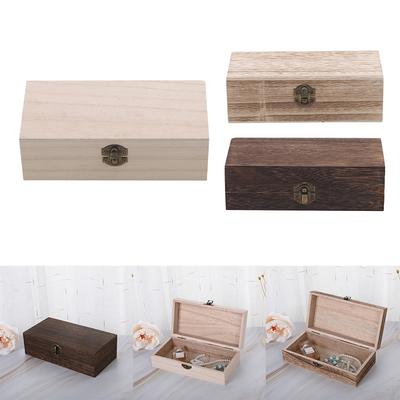 Rechteckige Aufbewahrungsbox aus Holz, Vintage-Holzbox, Geschenkverpackung aus Holz, Klapptyp, mehrfarbige Aufbewahrung von Schmuck, Halsketten und Ringen