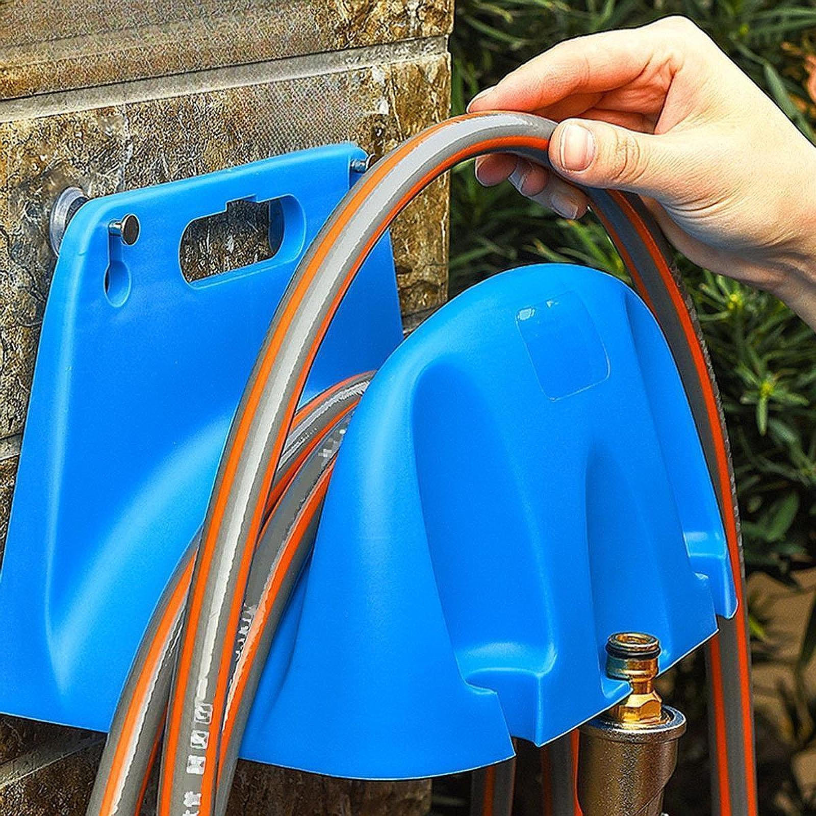 

Держатель для садового шланга Вешалка Полив Настенная Стойка для хранения для улицы синий