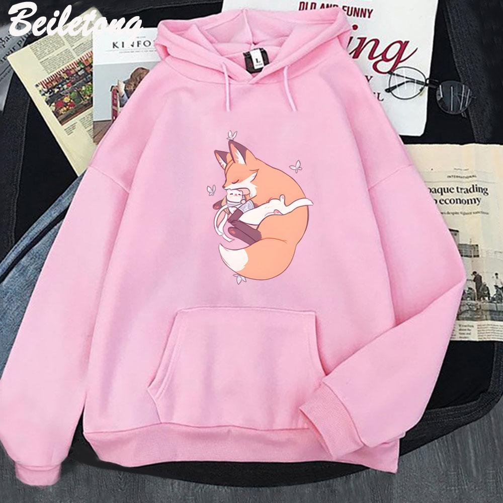 TGCF Hualian Cat Kawaii Cartoon Printed Hoodies Heaven Officials Blessing Clothing Sudaderas Harajuku Woman Man Y2k Sweatshirt