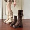 Two Piece Long Short Boots Womens Shoes  Autumn Winter New Detachable Women's Boots High-heeled Thick Soled High Boots Women