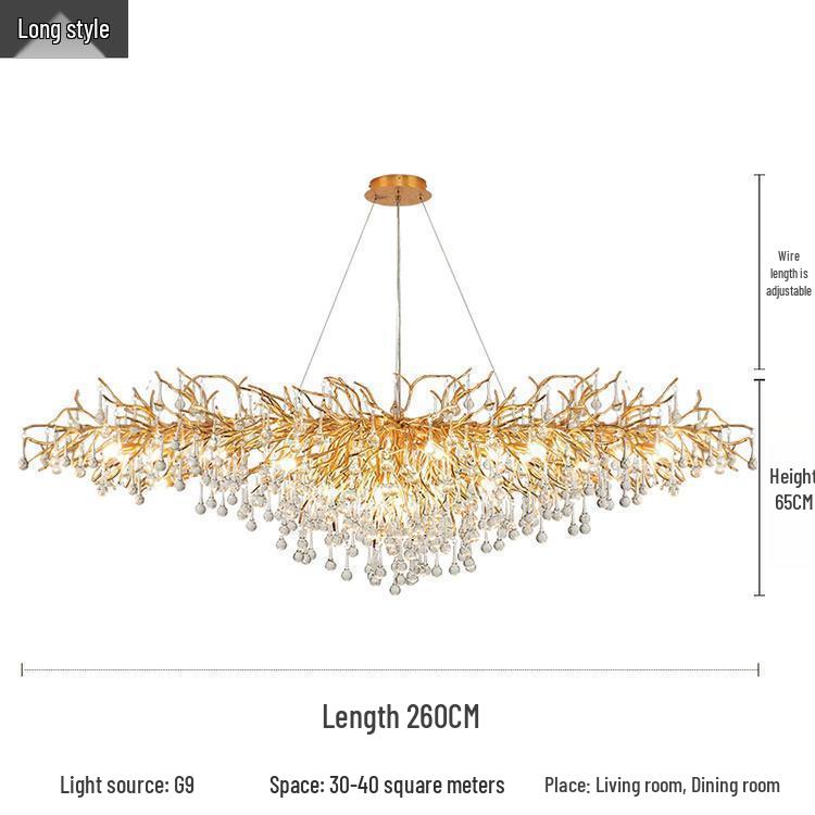 Elegant French Luxury Crystal Chandelier with Water Drop Design for Dining Rooms and Villas