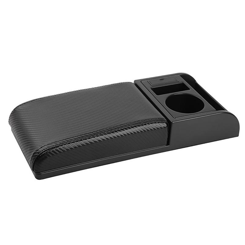 

Универсальный автомобильный подлокотник, держатель для стакана, черная кожаная подставка для подлокотника автомобиля с USB-кабелем для зарядки, аксессуары для салона автомобиля чёрный