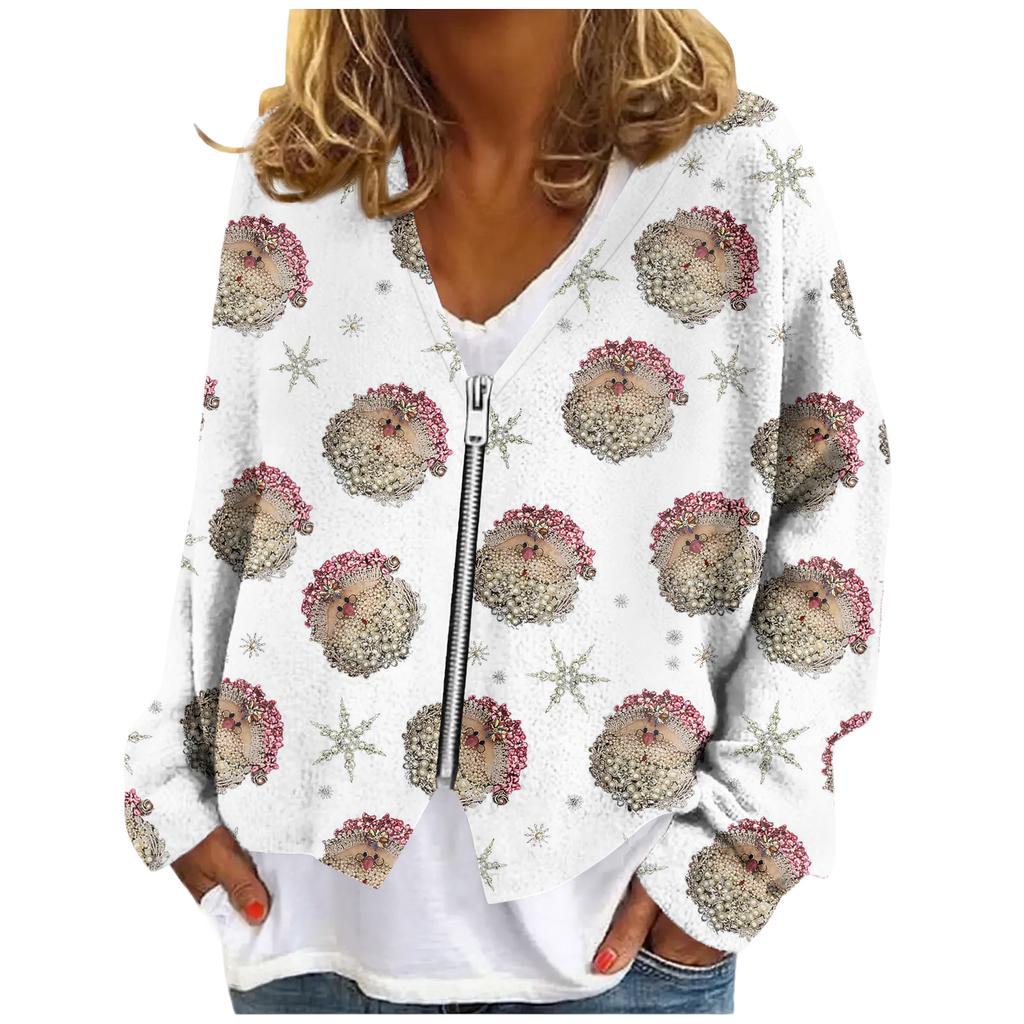 Womens Zip Up Sweaters Sweatshirts Long Sleeve Oversized Jackets Soft Casual Loose Tunic Tops