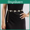 Elegant Metal Flower Waist Belt With Chain Detail For Summer Outfits And Events