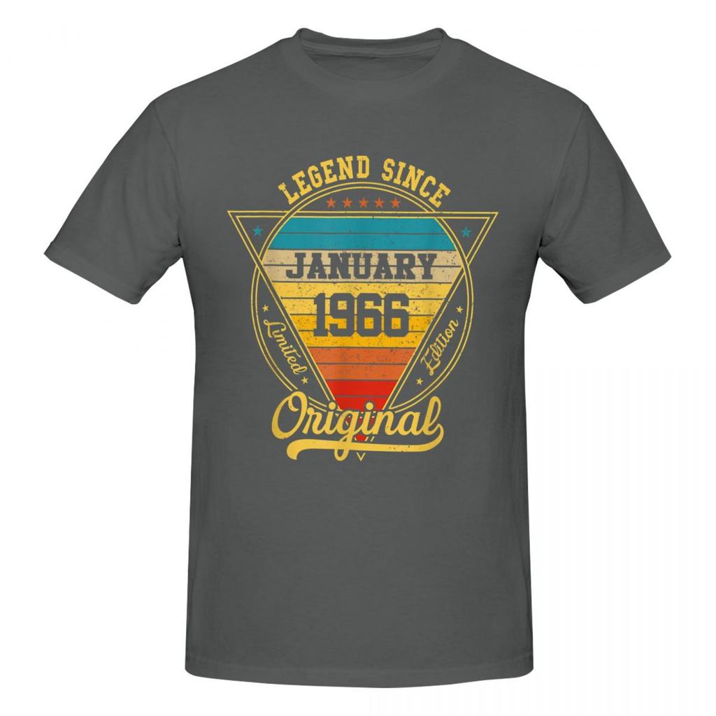 Unisex 56th Birthday 56 Years Old Retro Legend Since January 1966 T Shirt Vintage Oneck Cotton Anime Shirt