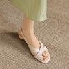 Krazing Pot Microfiber Low Heels Concise Style Buckle Straps European Design Summer Size 43 Size 42  Women Sandals