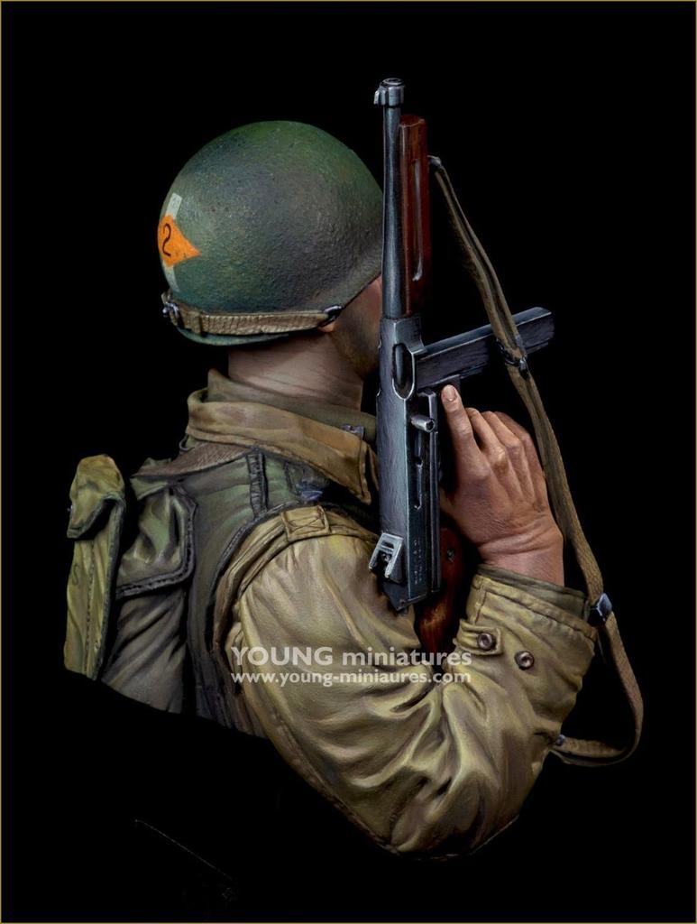Young Miniature Amerikanischer Soldat des 2. Ranger-Bataillons der Normandie 1944 Büste aus Resin Bausatz YM1898 1/10