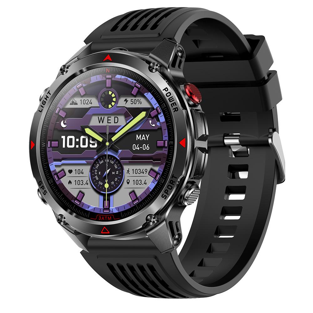 2026 HT37 GPS Smart Watch with Flashlight 3ATM Waterproof 1.46inch Outdoor Compass Sports Relojes Smartwatch Men Fitness Tracker