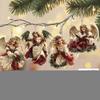 12Pcs Handcrafted Victoria Angel Ornament Set 2D Flat Window Display Xmas Tree Pendant Traditional Design Wooden