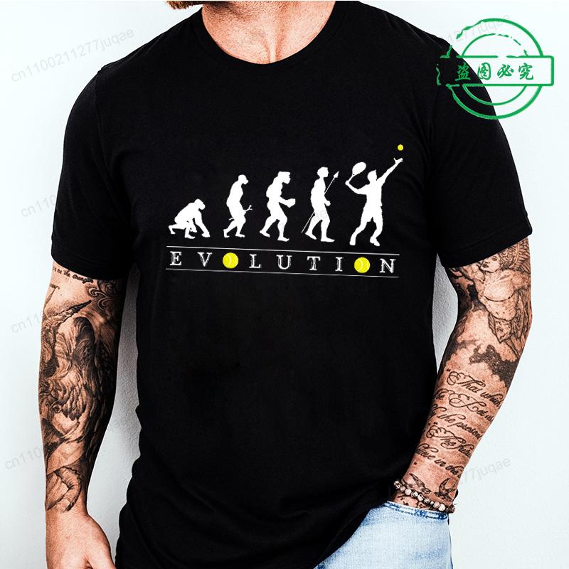 Funny Tennis Evolution T-Shirts for Women Men, Evolution of The Tennis Player T-shirt Funnys Blouse Designer T Shirt Men Clothes