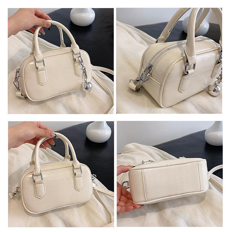 IELGY Summer Hot Silver Bowling Bag, Stylish Portable, One Shoulder Crossbody Pillow Bag