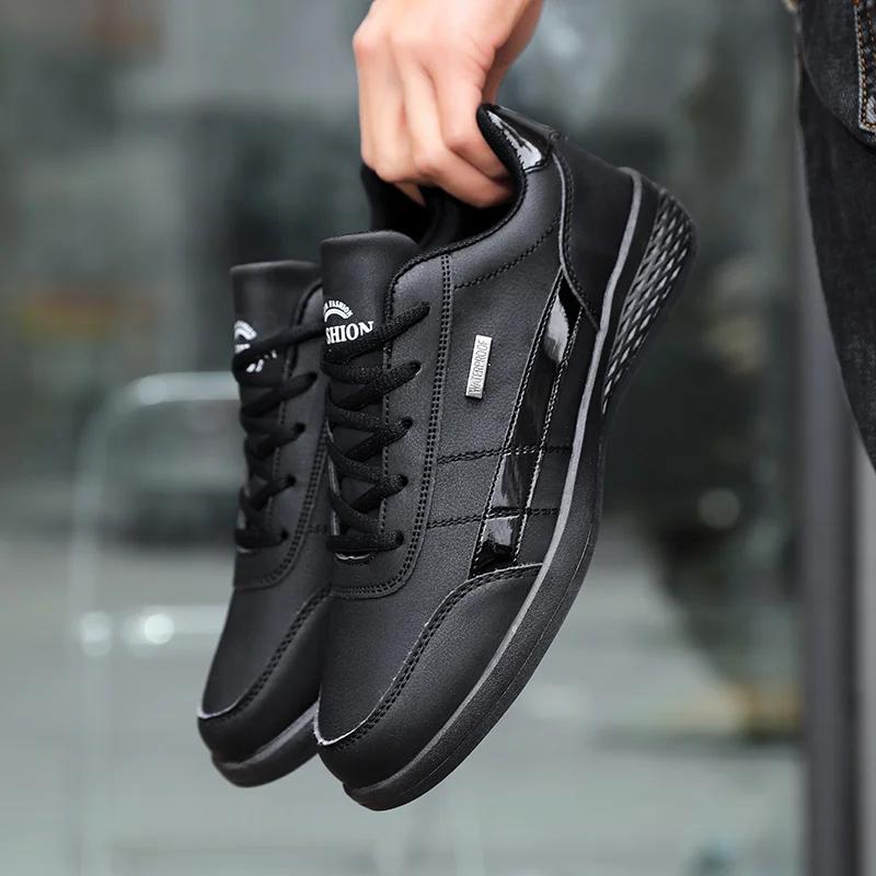 

Мужские кроссовки повседневные легкие теннисные туфли для мужчин противоскользящие удобные для ходьбы дышащие тренировочные туфли для спортзала большого размера 39 чёрный