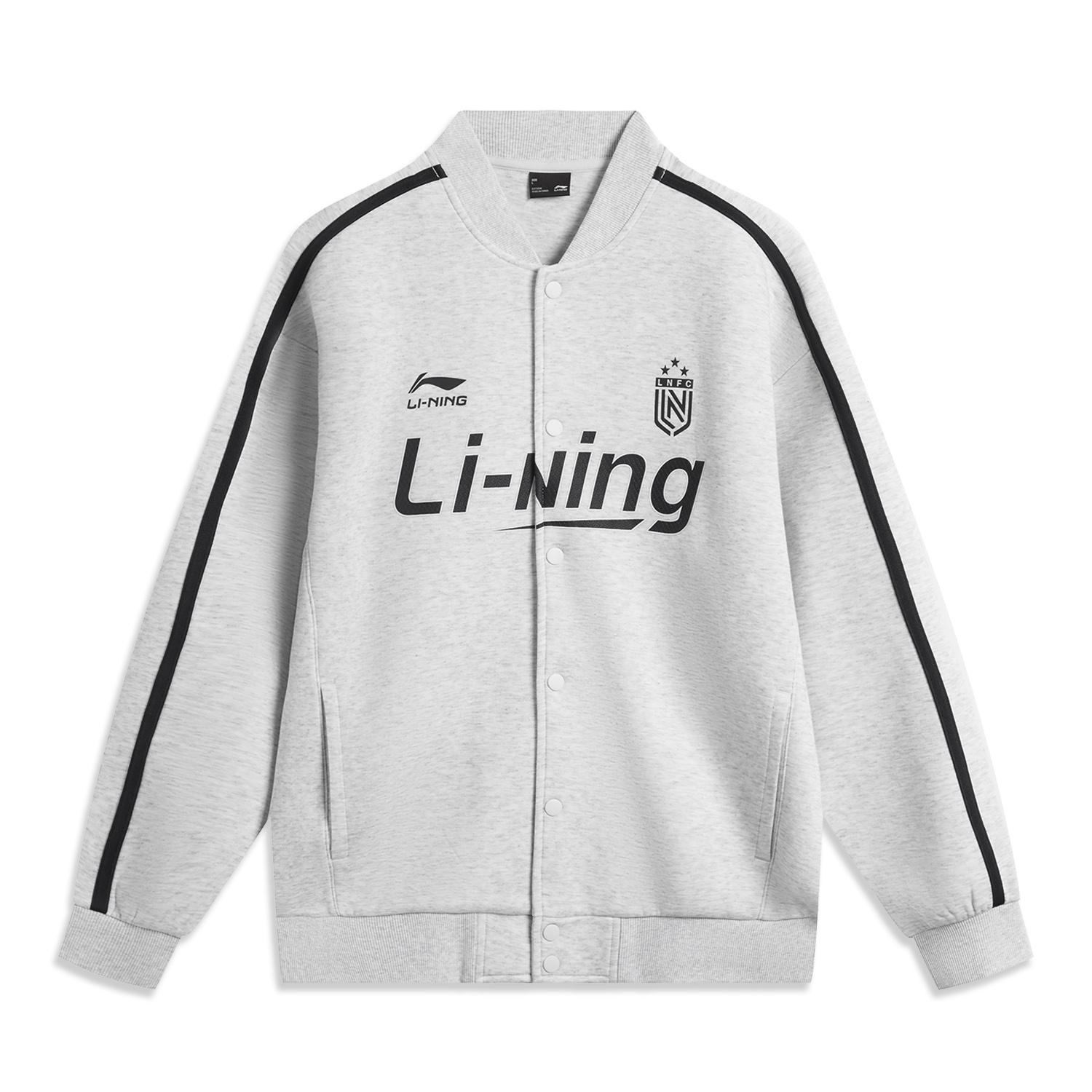 Li Ning Sports Life Collection Baseball Jacket Unisex Heather Gray Stone Gray AWDV371-3 M