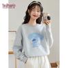 Women's Cartoon Animal Print Round Neck Sweatshirt