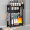 Black 2-Tier Countertop Kitchen Storage Rack