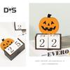 Halloween dřevěný odpočítávací kalendář Halloweenský adventní kalendář Ručně vyráběná stolní dekorace dýňový hrad duchů